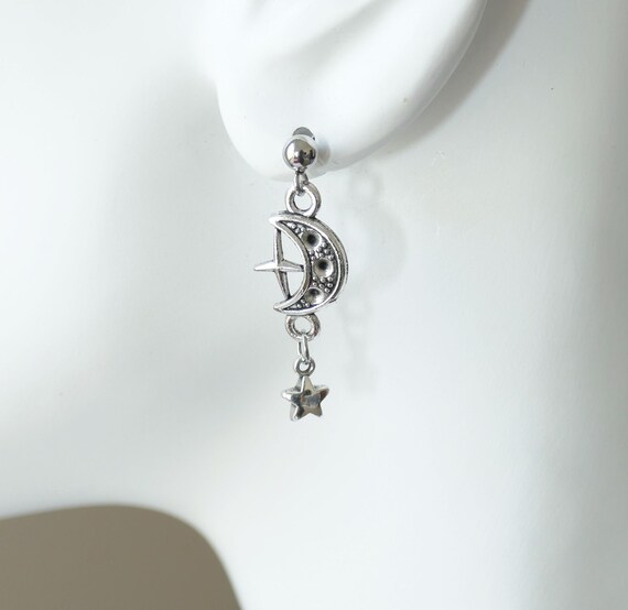 Set 9 Paia Orecchini A Perno Con Stelle E Lune – Placcati In Argento, Ipoallergenici, Regalo Per Donne