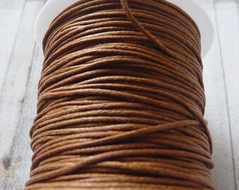 1 Roll Brown 80 Yards Waxed Cotton Cord, 1mm Lace String Rope, Beading Supplies (W24)