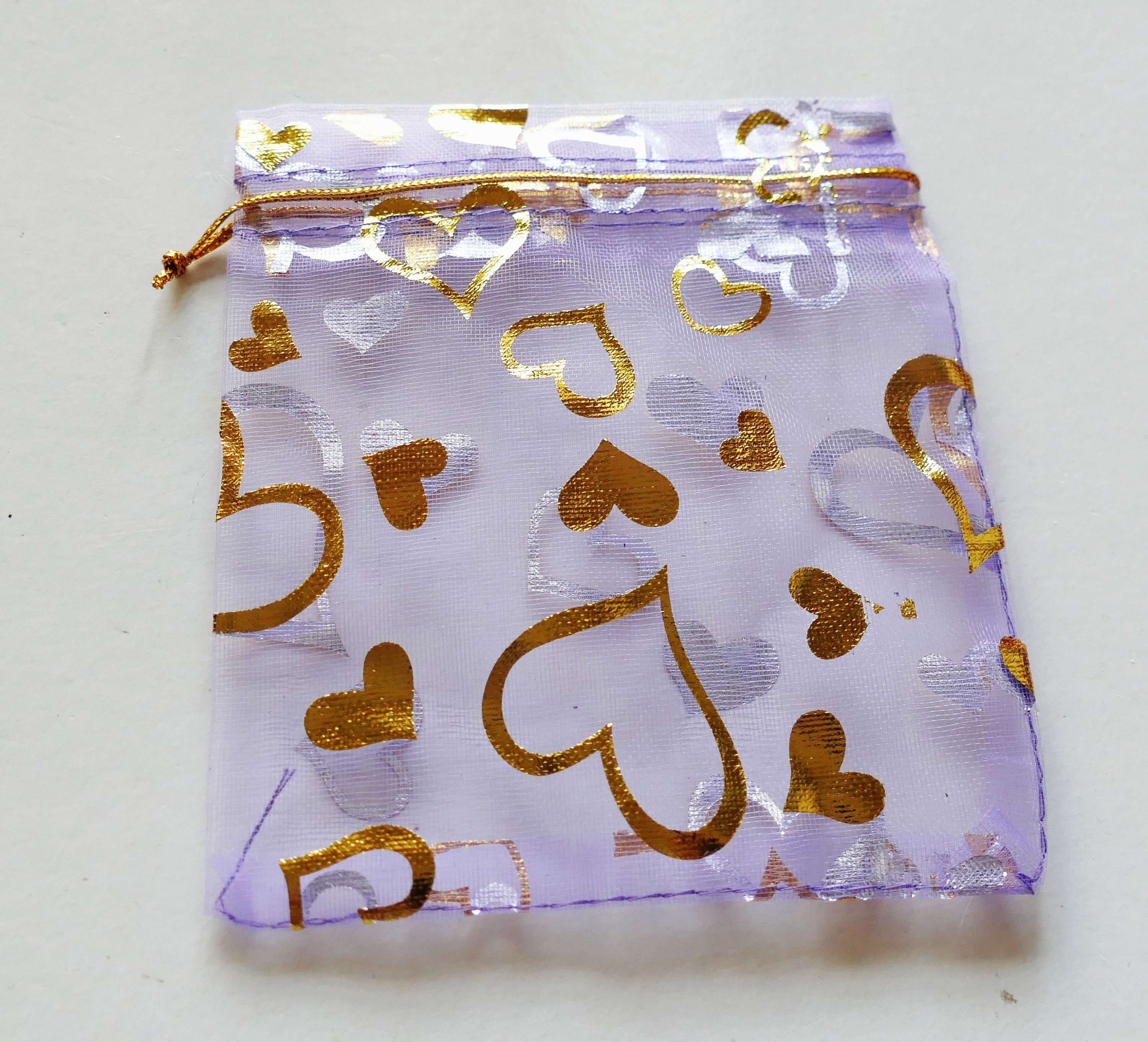 50 Sacchetti Regalo In Organza Viola Con Coulisse – 12,7 X 17,8 Cm, In Tessuto Trasparente Lucido, Per Bomboniere, Matrimoni, Compleanni E Baby Shower