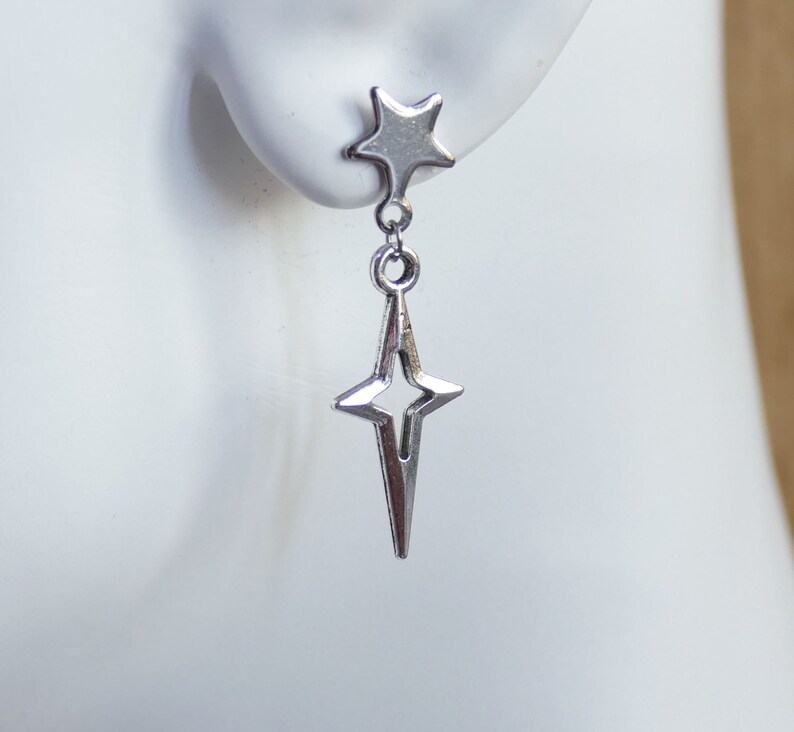 And Lovely 14K Gold Dipped Star Earrings - Hypoallergenic Lightweight Fun Statement Drop Dangle Earrings (Brushed Gold Star Hoop