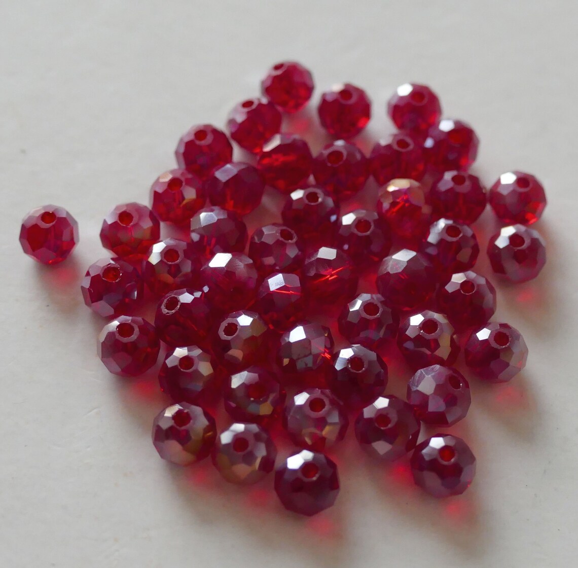 24x Red AB Glass Crystal Beads 6mm X 4mm Rondelle Spacer Etsy