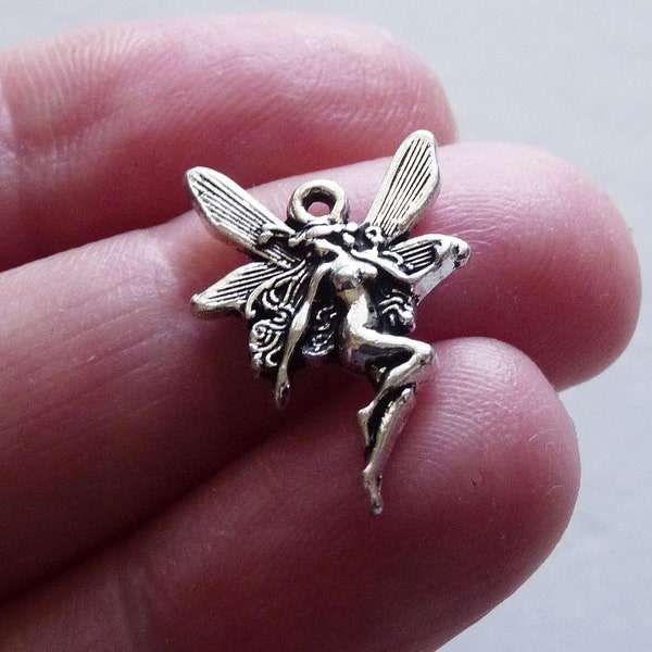 30x Fairy Bulk Charms, Angel Charms, Antique Silver Tone Fairy Charms, Necklace Pendants D339