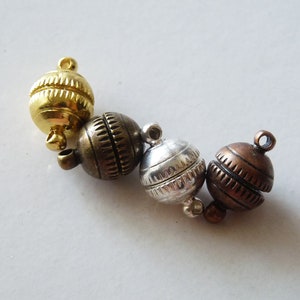 2x Ball 10mm Magnetic Clasp Silver/Copper/Bronze Magnetic Clasp for Necklace, Magnetic Fastener, Jewelry Closure C464