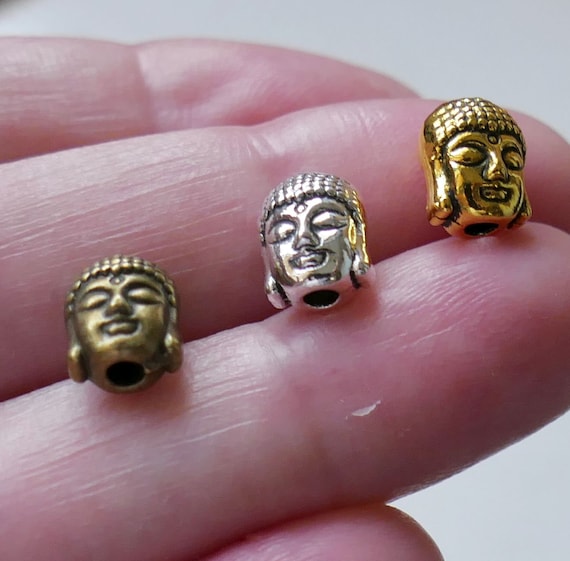 Lot De 2 Perles Pendentifs Bouddha En Métal Argenté Vieilli - Neuf, Idéal Pour Création Bijoux