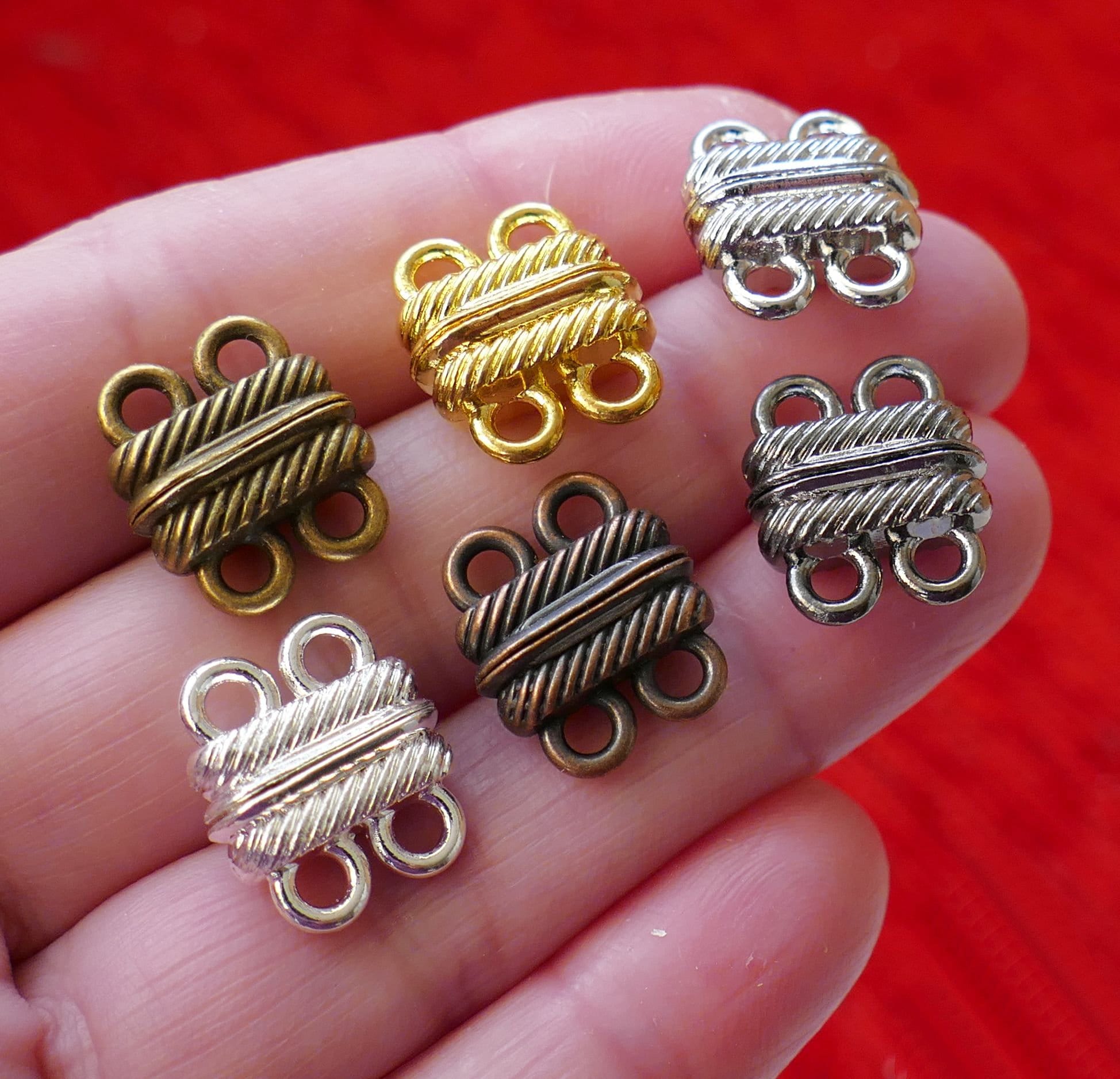 1x Two Row Magnetic Closure, 2 Strand Magnetic Clasps for Bracelet