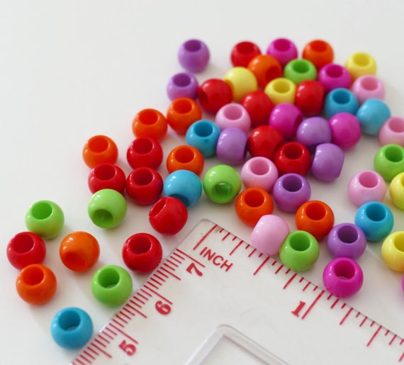 Round Mixed Rainbow Colorful 6mm 8mm 10mm 12mm 14mm Resin Plastic Loose  Beads For Jewelry Making