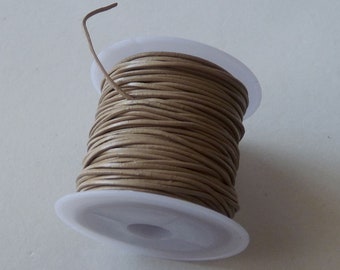 1 Yard Leather Cord, Beige Round Leather Cord, 1mm Real Leather Cord Necklace Cord, Genuine Leather Cord, Bracelet Cord B173