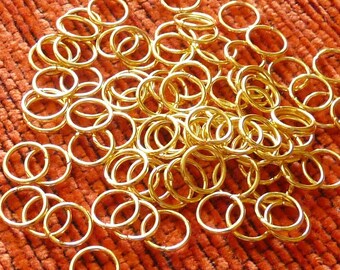 50x Guldfyllda 8 mm öppna hoppringar, cirkelspännen 20 Gauge-kopplingar, pärltillbehör D327