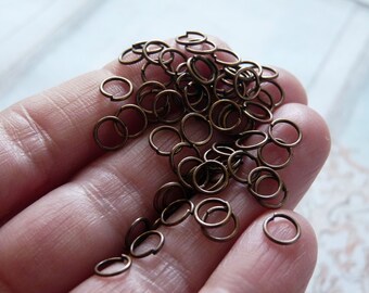 50/100x Copper Open 5mm Jump Rings