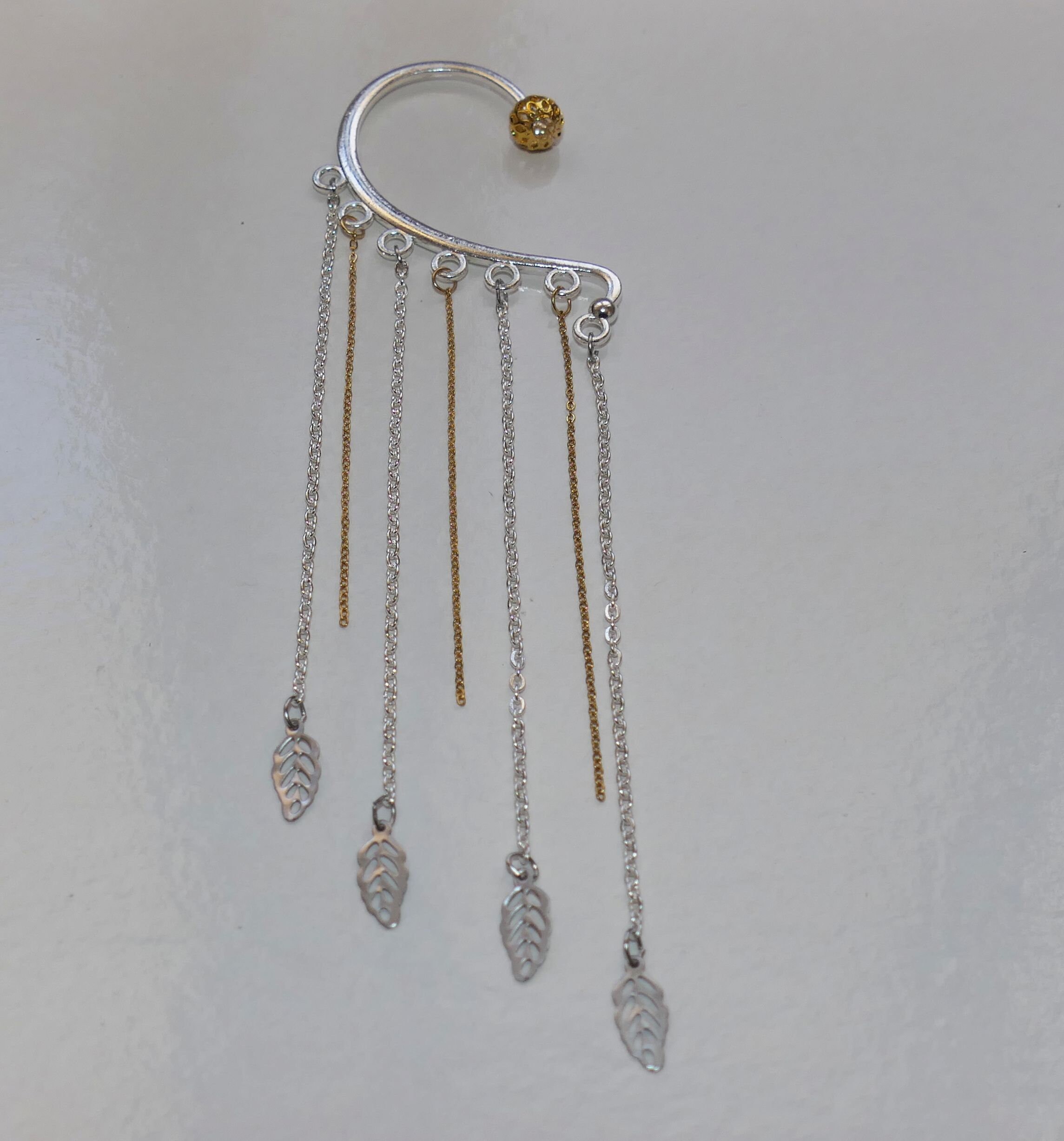 Boho Nappa Catena Orecchio Orecchini Bracciale Oro Catena Larga