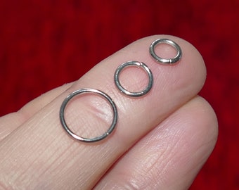 50pcs Stainless Steel Open Jump Rings 5mm/6mm/7mm/8mm/10mm, Silver Tone Clasp Connector D086