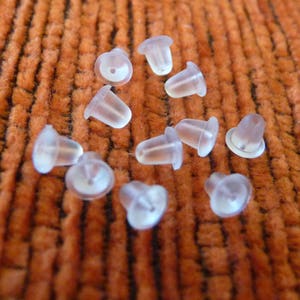 100pcs Plastic Earring Backs in Clear Silicone, Soft Plastic Ear Nuts