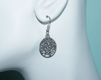 Tree of Life Stainless Steel Hook Earrings