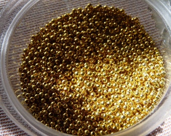 50/100/300x Gold Plated Metal Pearl Beads 2.5mm, Gold Seed Beads, 2.5mm Pearls, Metal Spacer Beads, Round Pearls, Beading Supplies C101