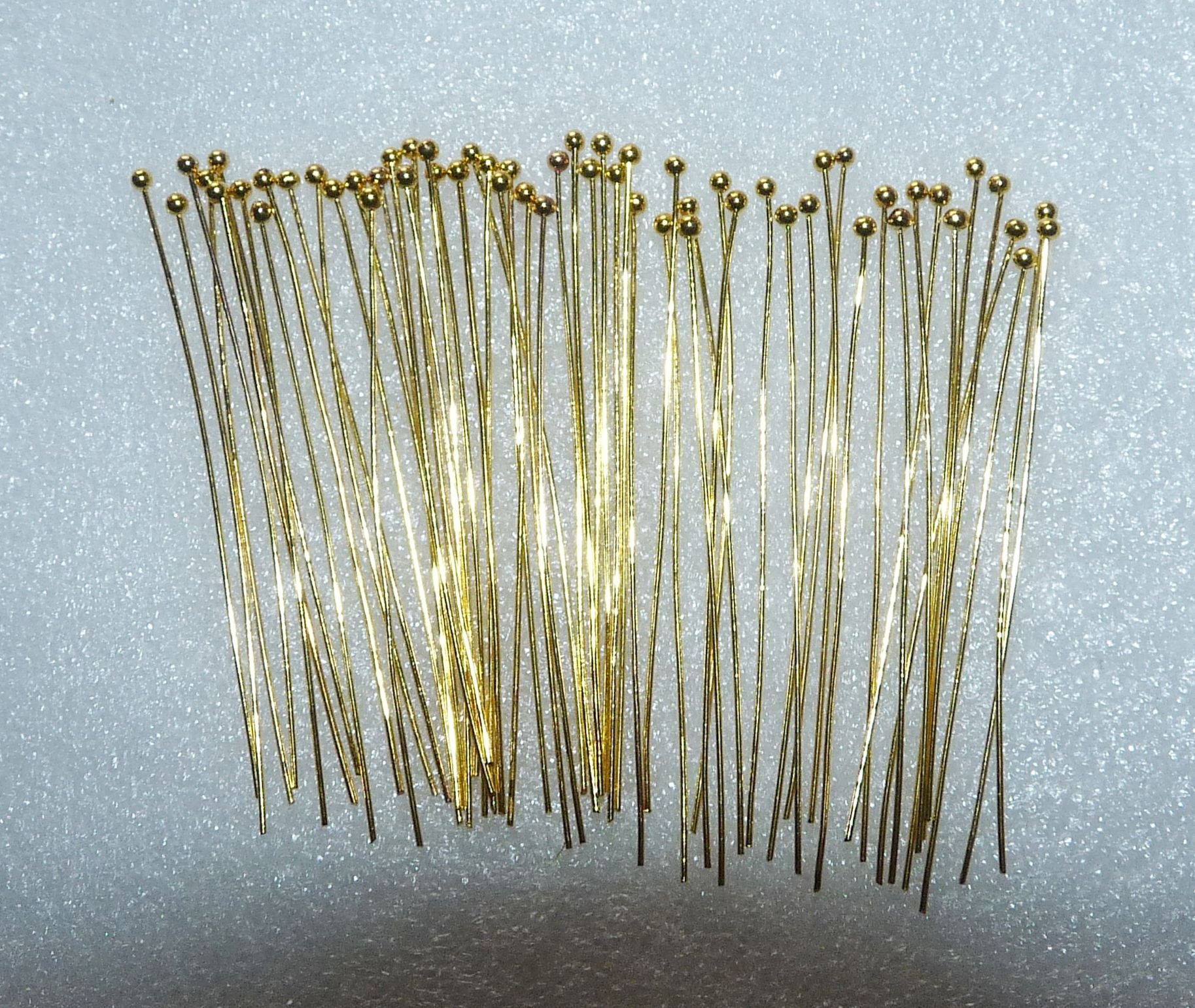 Solid Brass Head Pins 2 Inches Long 21 Gauge (50)