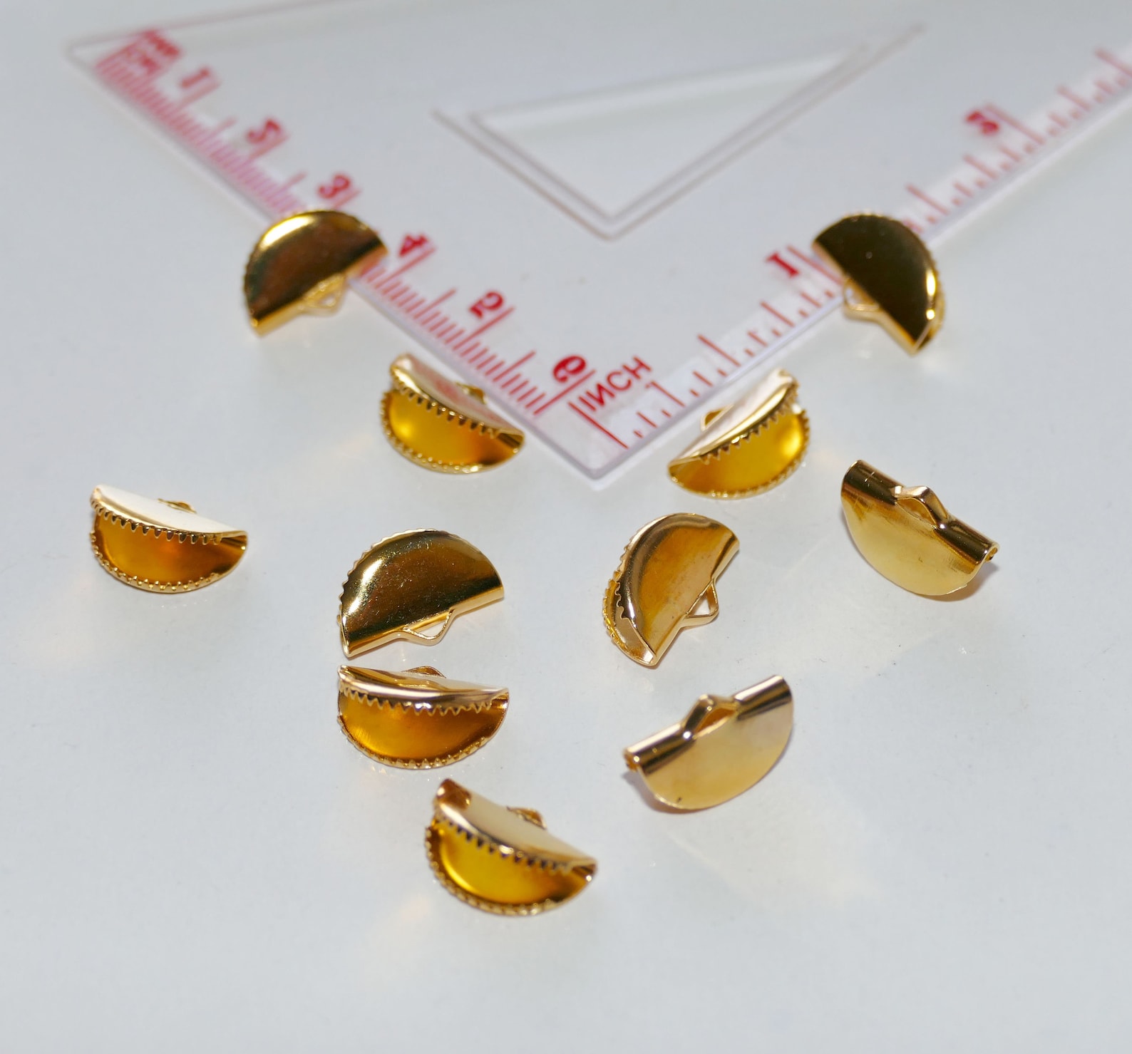 20x Leather Cord Crimp End Cap Ribbon Crimp End Gold tone Etsy