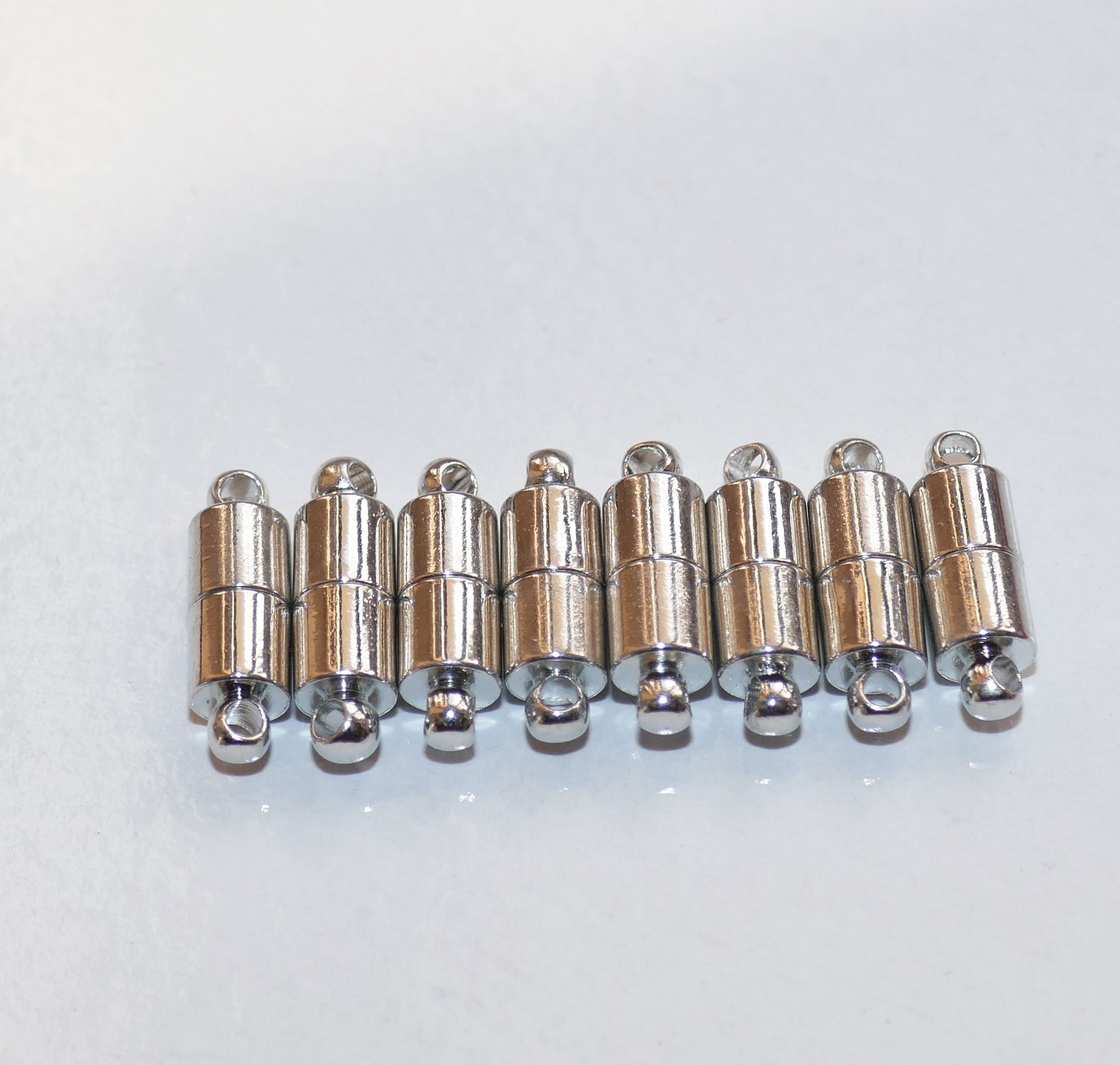 Extra strong golden magnetic clasp, 20 mm socket cylinder, 5 pieces  nickel-free, for DIY necklace cord