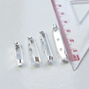 10x Brooch Blank Base Clip  Safety Pin Back Silver Color Settings 20mm/25mm/30mm/35mm G271