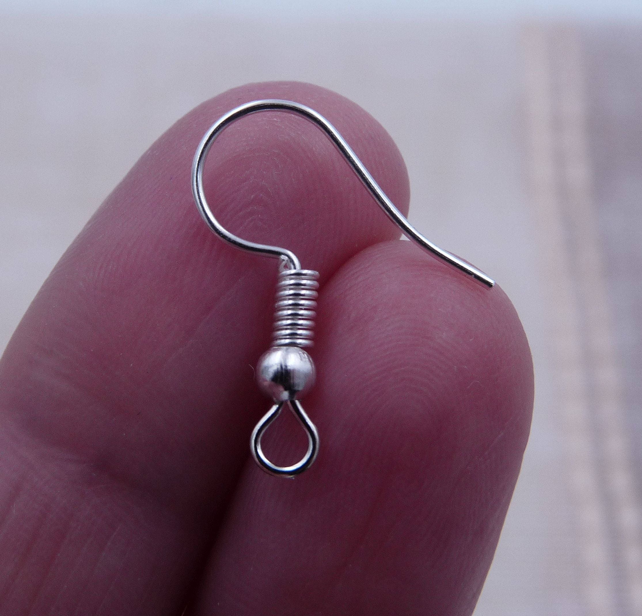 100X Jewelry Making Findings Silver Earring Fish Hook Ear Wire 19mm