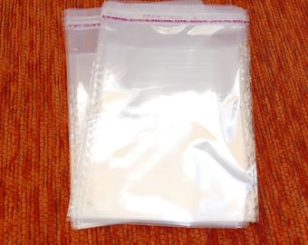 50x Clear Plastic Self Adhesive Seal Bag, 8x14cm Cello Packaging Transparent Sleeves, Jewelry  Pouches F005