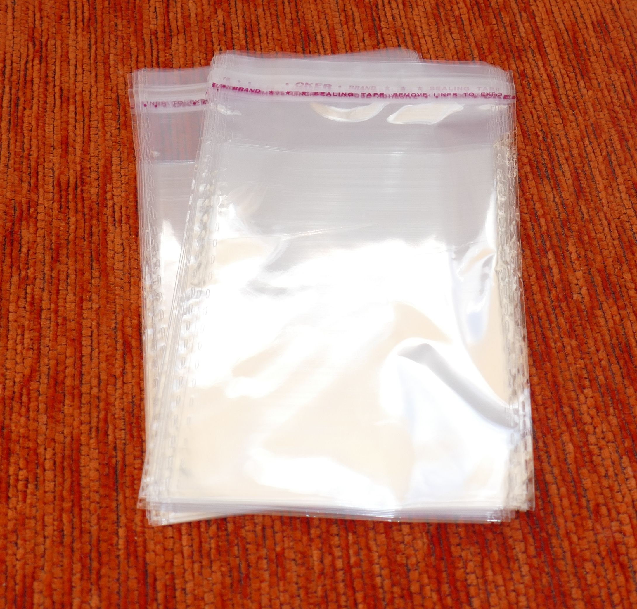 50x Clear Plastic Self Adhesive Seal Bag, 8x15cm Cello Packaging