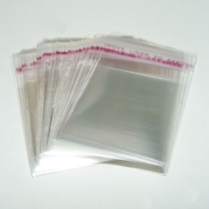50/100x Klarsichtplastik selbstklebende Siegeltüte, Celloverpackung Transparente Plastiktütenärmel, Plastikbeutel, Schmuckbeutel C626