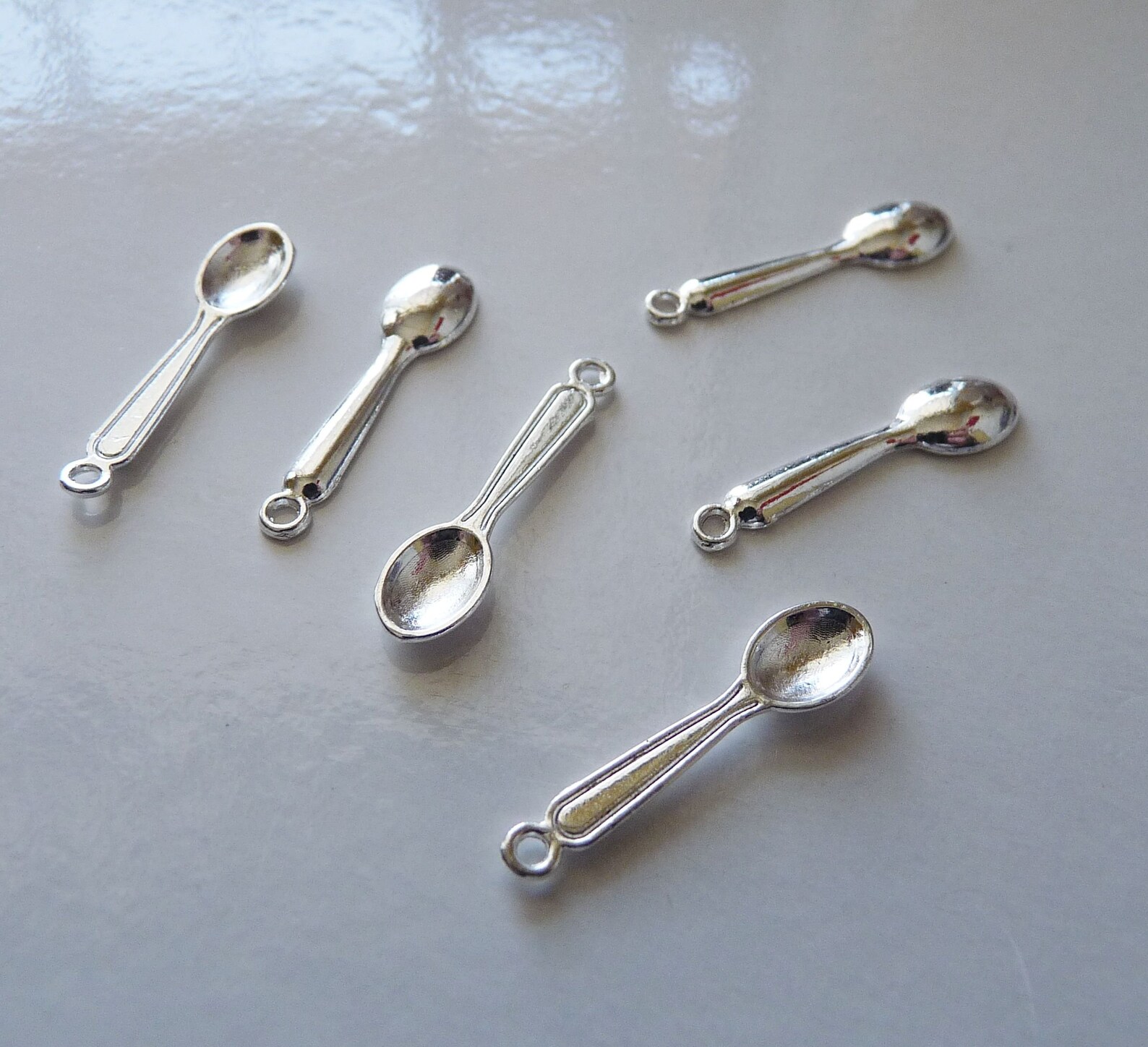5/10x Miniature Silver Spoon 3D Charm Silver Plated Spoon Etsy