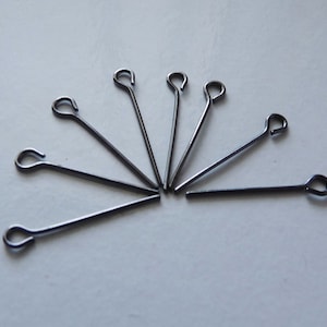 50 Sterling Silver Eye Pins Eyepin, Sterling Silver Headpins, Sterling  Silver Loop Pins 22 Gauge 17mm 20mm 25mm 30mm 35mm 