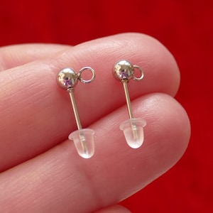10 clous d'oreilles sphériques avec boucle croisée ouverte, épingles à tête sphérique 4 mm en acier inoxydable pour la fabrication de bijoux F033