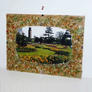 Mosaic Picture 4''x 6'' Photo Frame, Colorful Wall Decoration U035