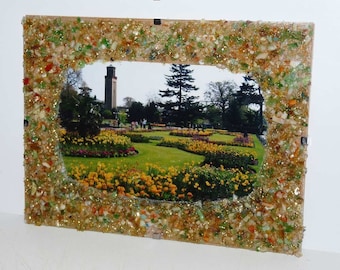 Mosaic Picture 4''x 6'' Photo Frame, Colorful Wall Decoration U035