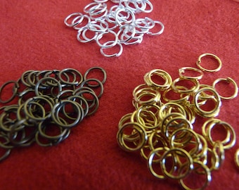 Jump Rings, 6mm Open Jump Rings, Clasp Connector, Silver Gold Bronze tone Jump Rings, Bail connectors, Jewelry Findings, Beading Supplies