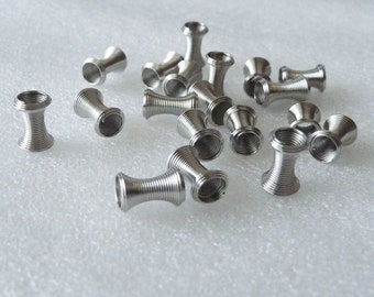 10x Spring Spiral Spacer Bead Stainless Steel Bead Caps, Silver Tone Beading Supplies C291