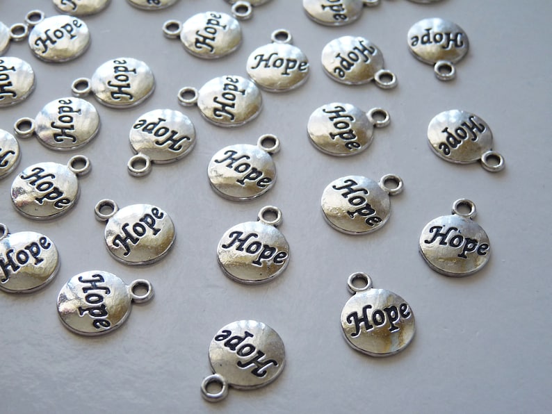 10x Hope Charms Word Charms Charms for Bracelets Small Etsy