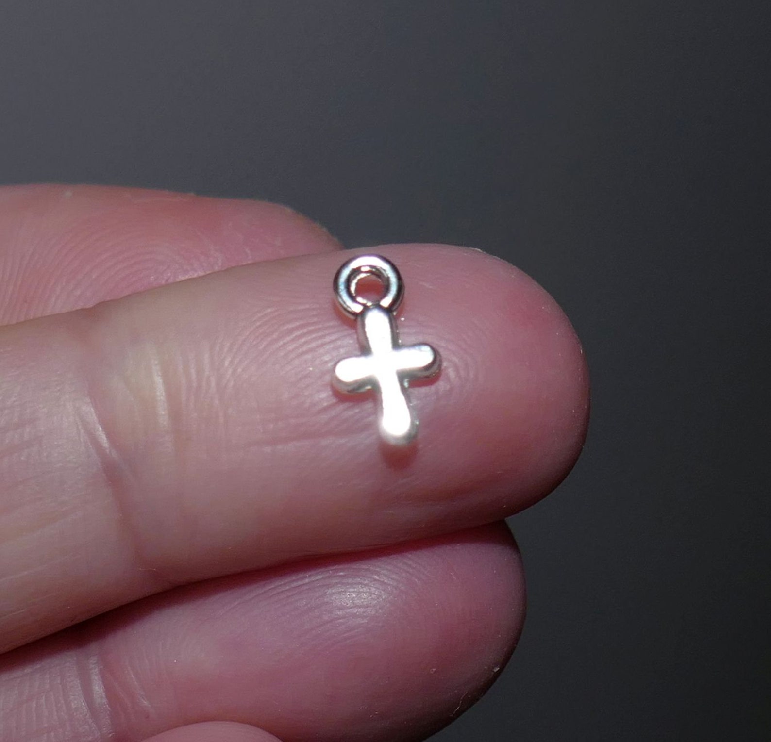 Avariah Solid 10K Yellow Gold Nugget Cross Charm - 30mm