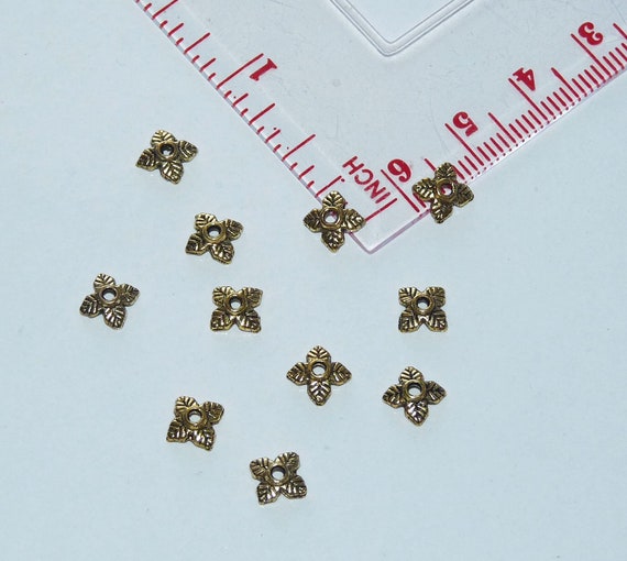 20g Appr.272pcs Flower End Beads Caps Jewelry Making Findings 4.5x6.5mm Gold 