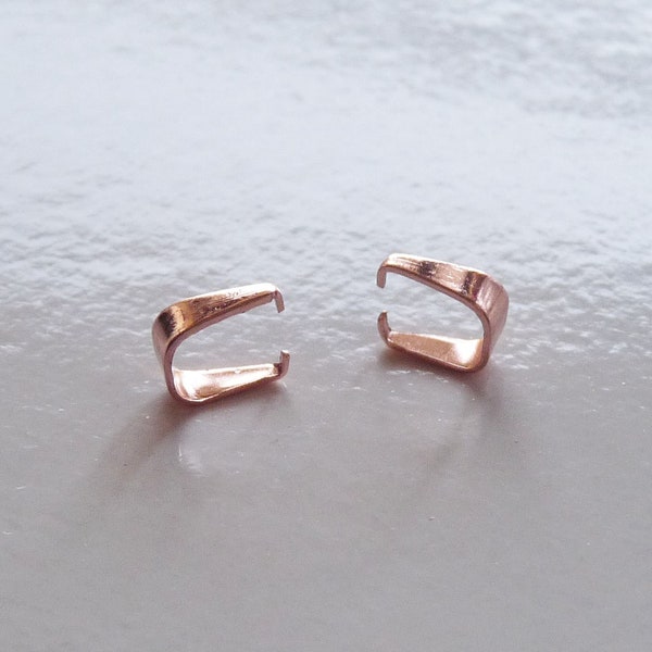 10/30x Rosegold Edelstahl Pinch Clip Ösen, Anhänger Charm Verbinder C637