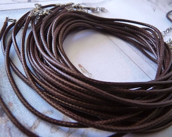 5 Cordons De Collier Réglables En Cuir Marron - épaisseur 1,5mm, Longueur 18-30", Faits Main, Marque Zaplyte
