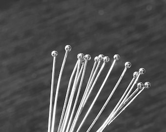 50x Silver Ball Head Pins 2 inch Long, Silver Color 50mm Pins for Beading H182