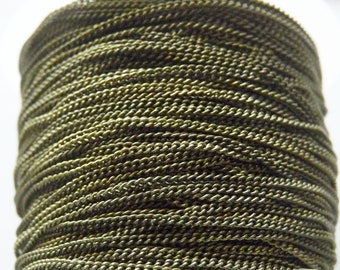1M Bronze Curb Link Dainty Unfinished Chain for Jewelry C420