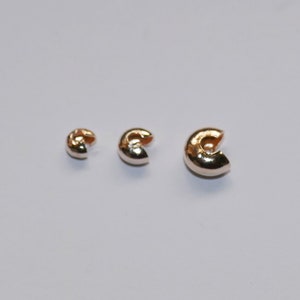 20/50x Crimp Bead Knot Covers, 3mm/4mm/5mm Rose Gold Tone Cord Ending Bead Stoppers, Beading Supplies G016 image 3