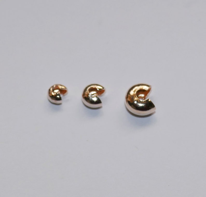20/50x Crimp Bead Knot Covers, 3mm/4mm/5mm Rose Gold Tone Cord Ending Bead Stoppers, Beading Supplies G016 image 3