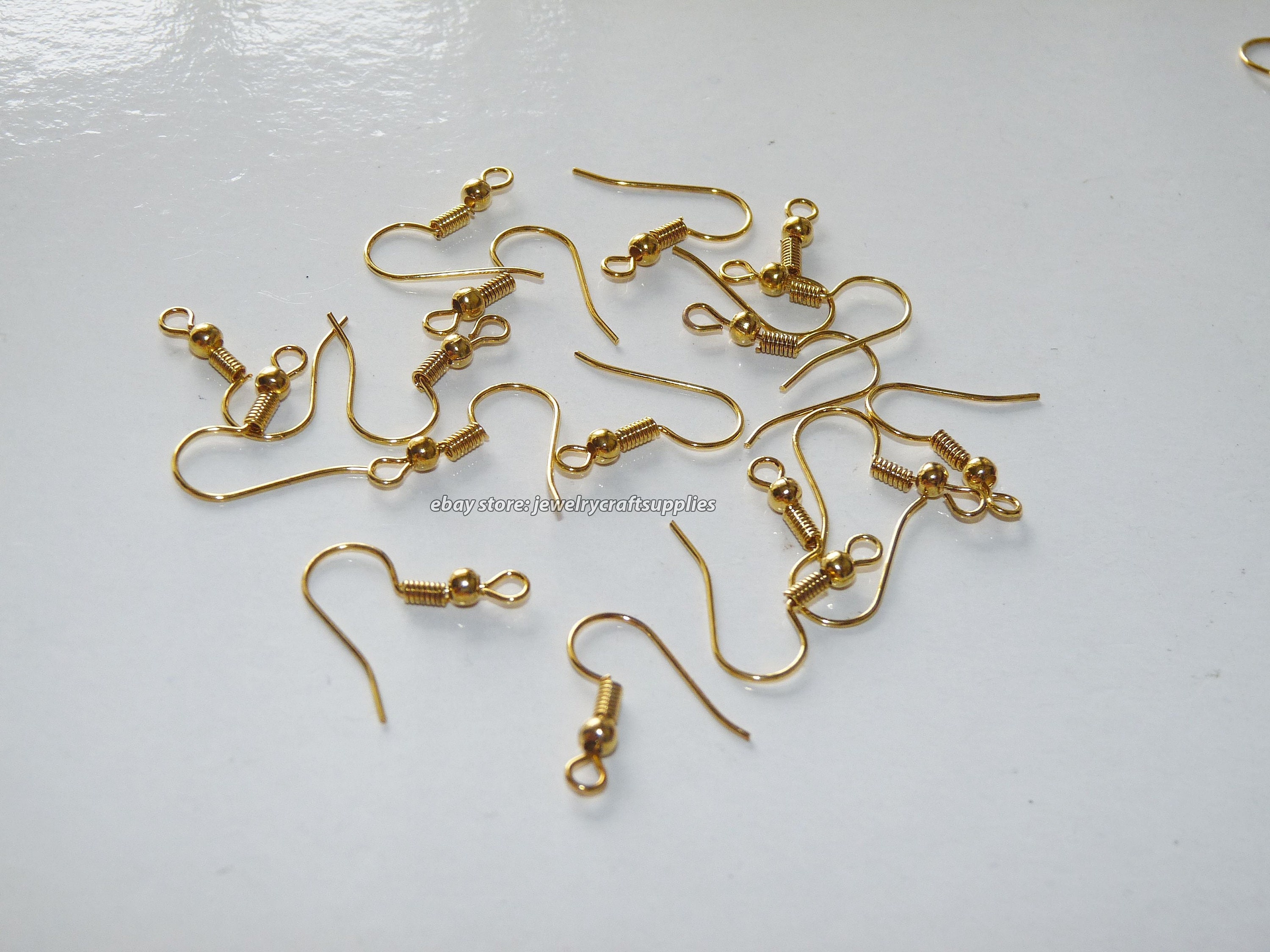 20 50x Stainless Steel Gold Earring Hook Wires No Fade