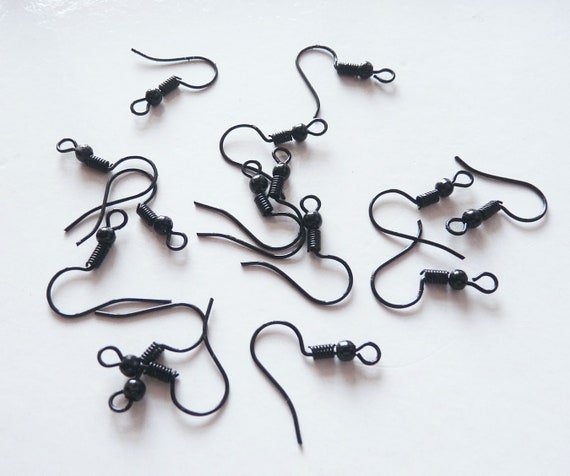 Buy 30x Hypoallergenic Black Earring Wires, Jet Black Earring