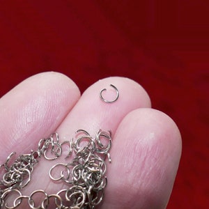 50x Stainless Steel 4mm Open Jump Rings, Dull Silver Clasp Connector, Free Shipping G248