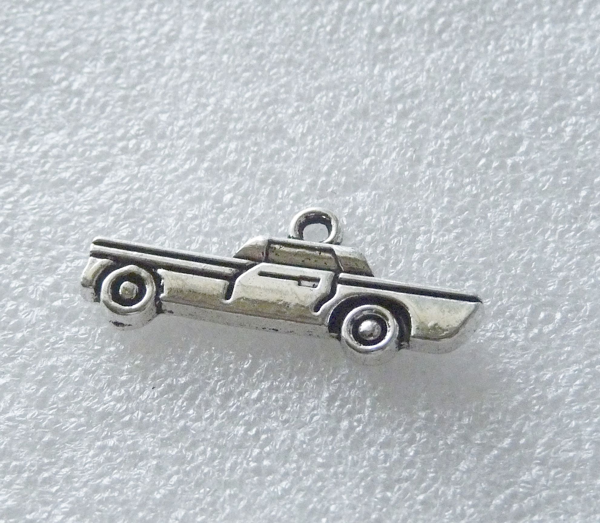 Car Charm Charms for Bracelet Antique Silver Tone Metal Etsy