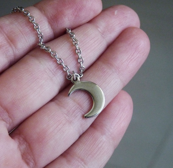 Stainless steel deals moon necklace