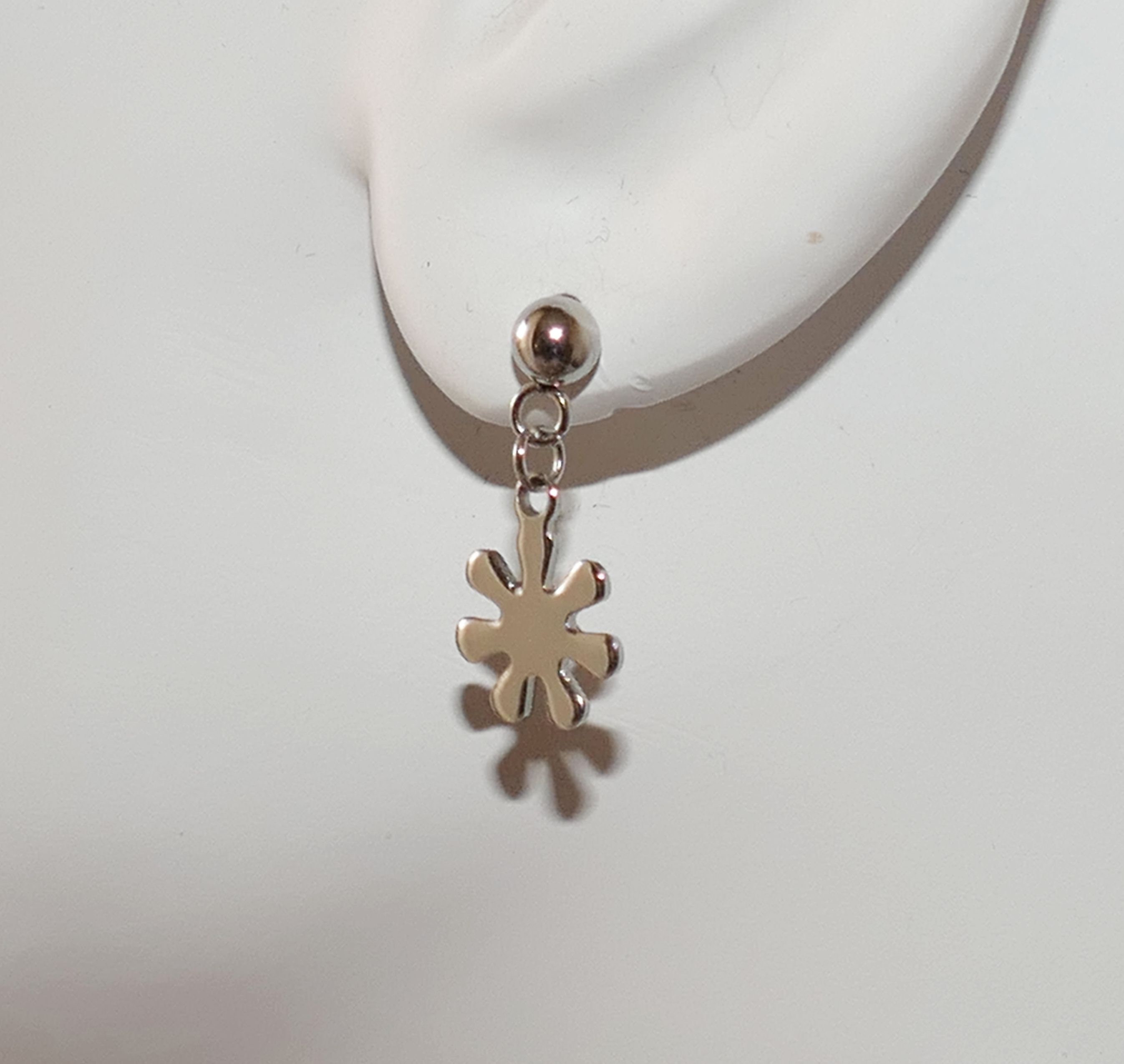 Stainless Steel Daisy Charm Earrings Hypoallergenic Flower Etsy