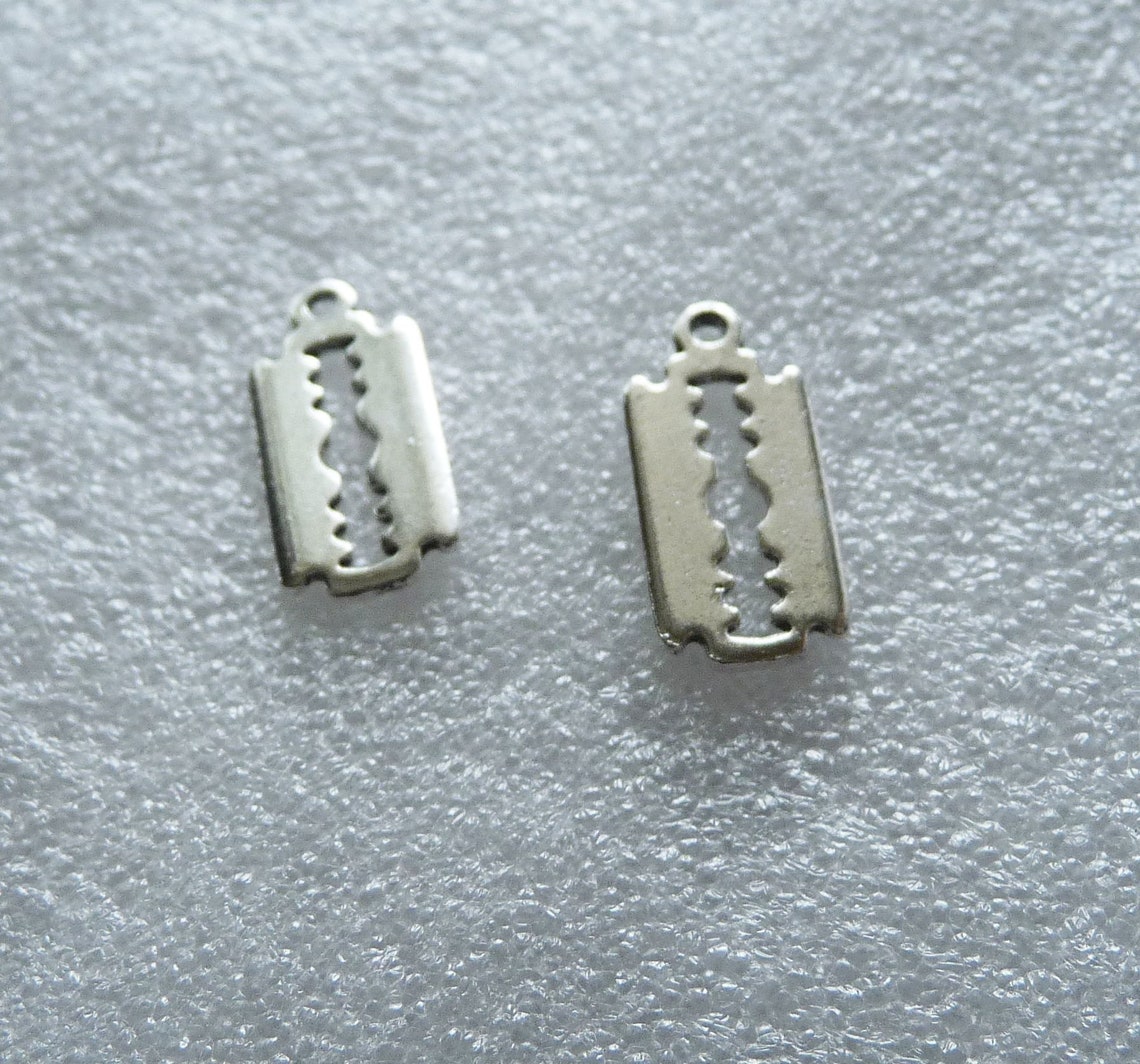 30x Shaver Razor Blade Charm Bulk Charms for Bracelet Etsy