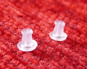 10/50/100x Silicone Earring Backs, Soft Rubber Earring Stoppers, Post Nuts RB15